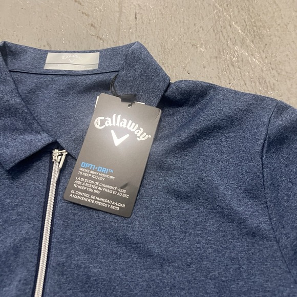 Callaway Women's XS Navy Opti-Dri 1/4 Zip Golf Short Sleeve Polo Shirt - Picture 2 of 5